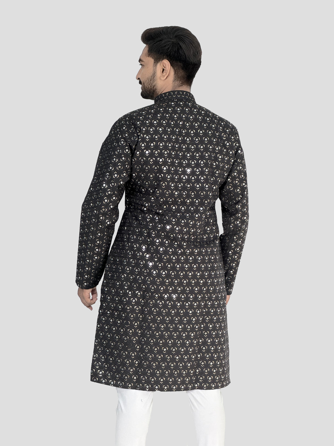 Floral Embroidered Sequence Cotton Kurta