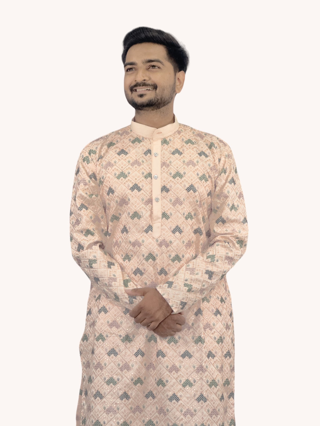 Embroidered Roman Silk Kurta