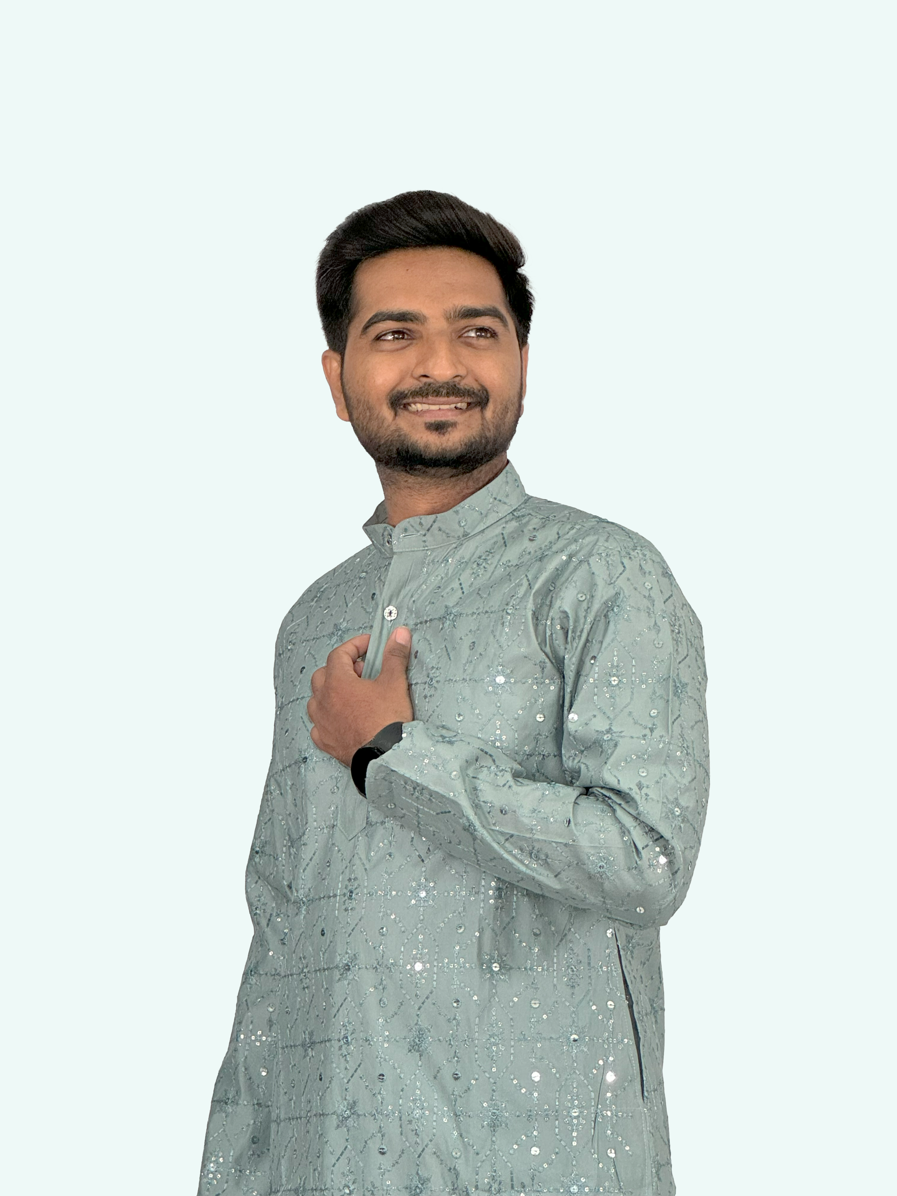 Embroidered Sequinned Rayon Kurta