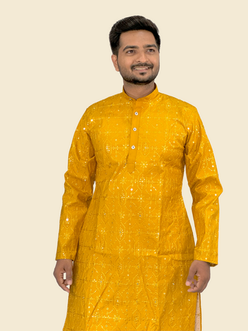 Embroidered Sequinned Rayon Kurta