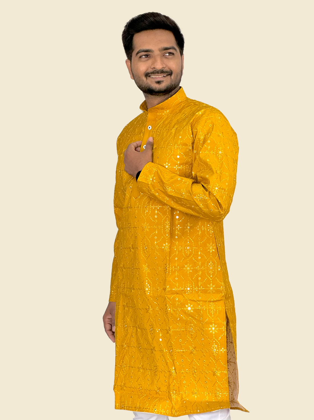 Embroidered Sequinned Rayon Kurta