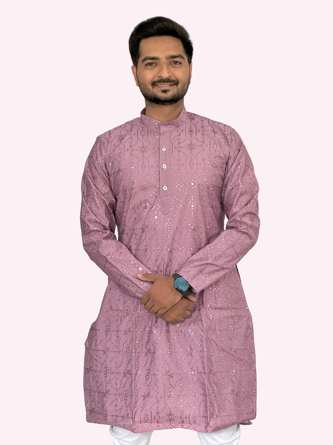 Embroidered Sequinned Rayon Kurta