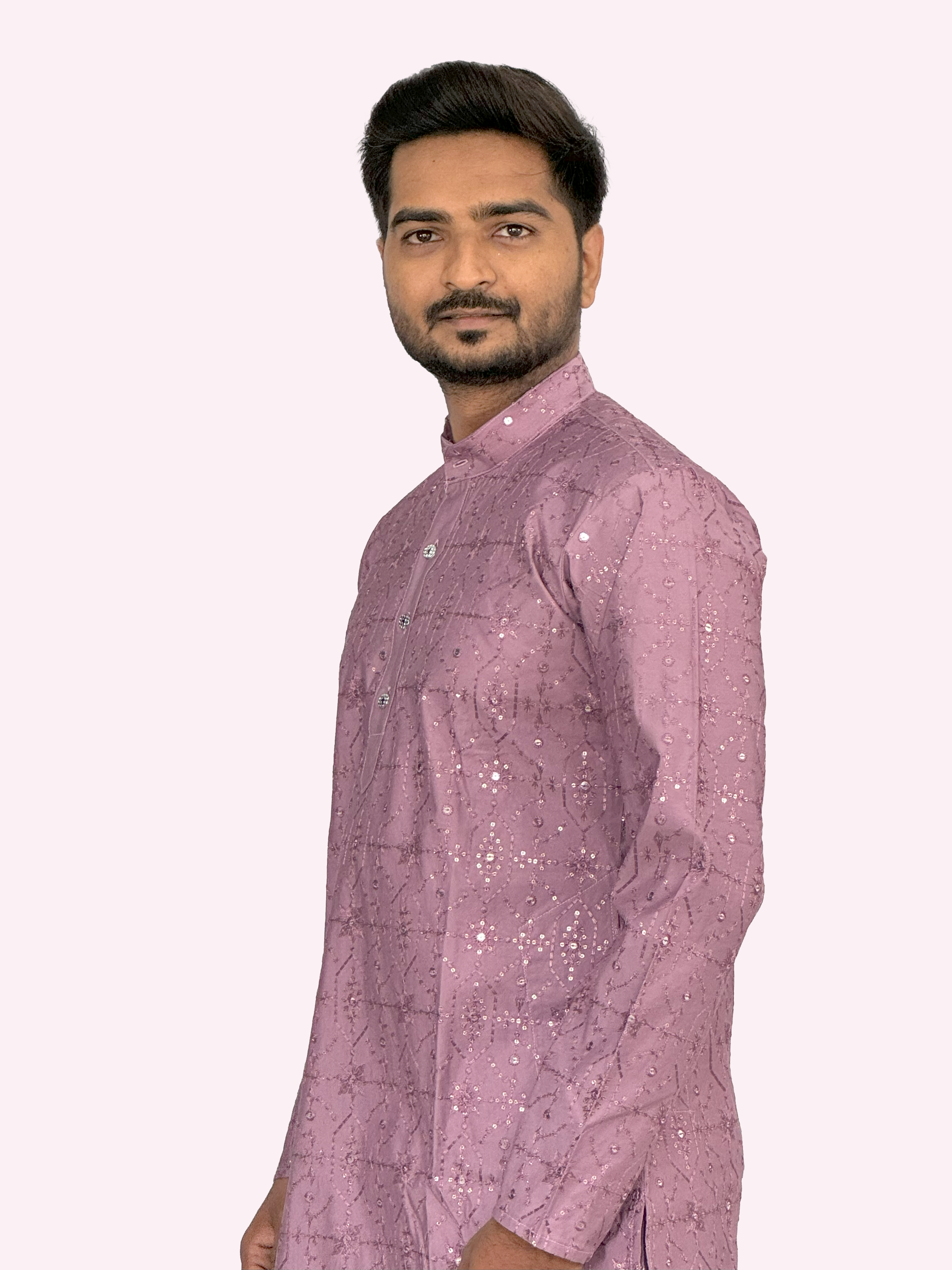 Embroidered Sequinned Rayon Kurta