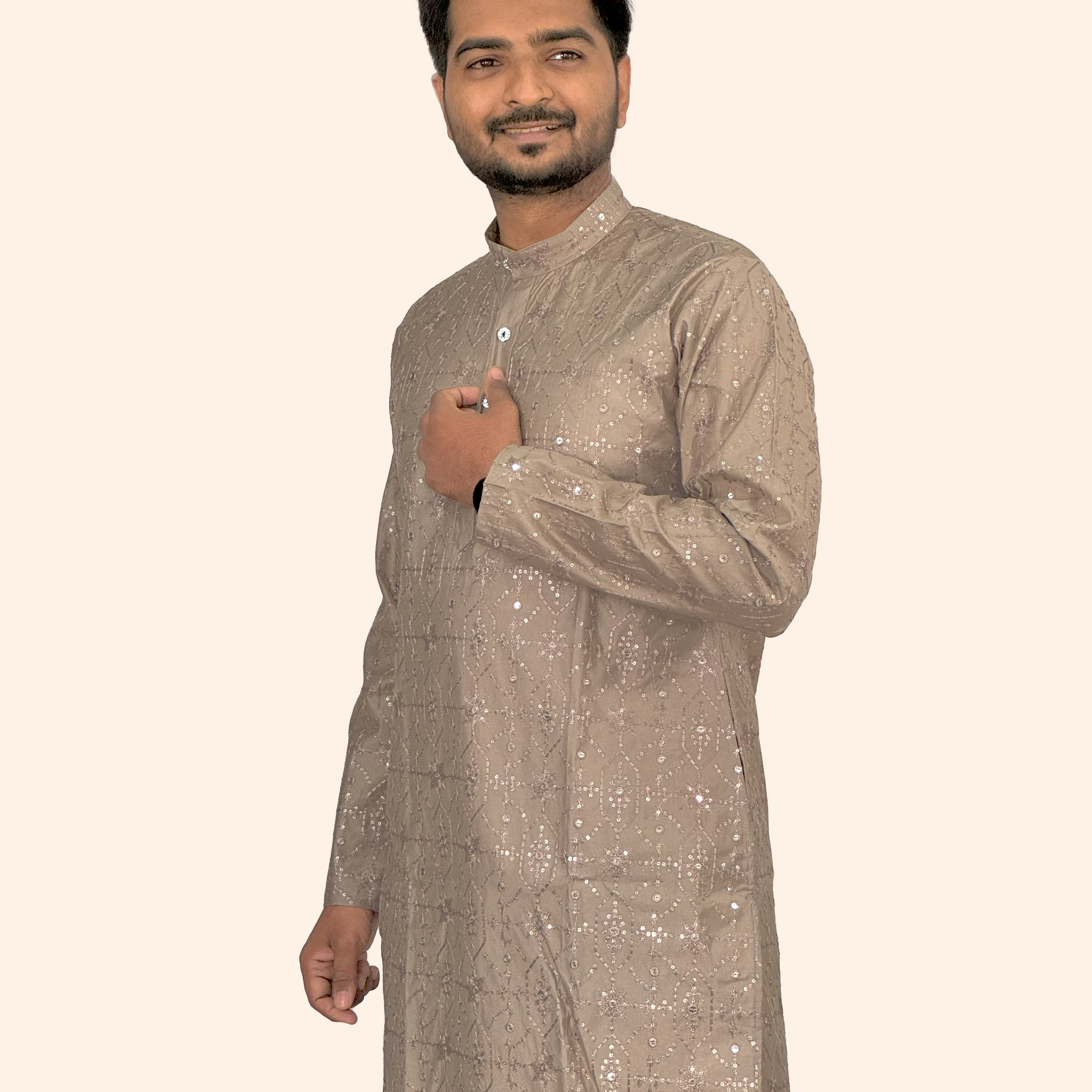 Embroidered Sequinned Rayon Kurta