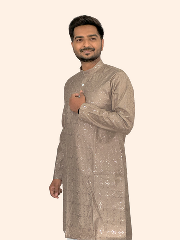 Embroidered Sequinned Rayon Kurta