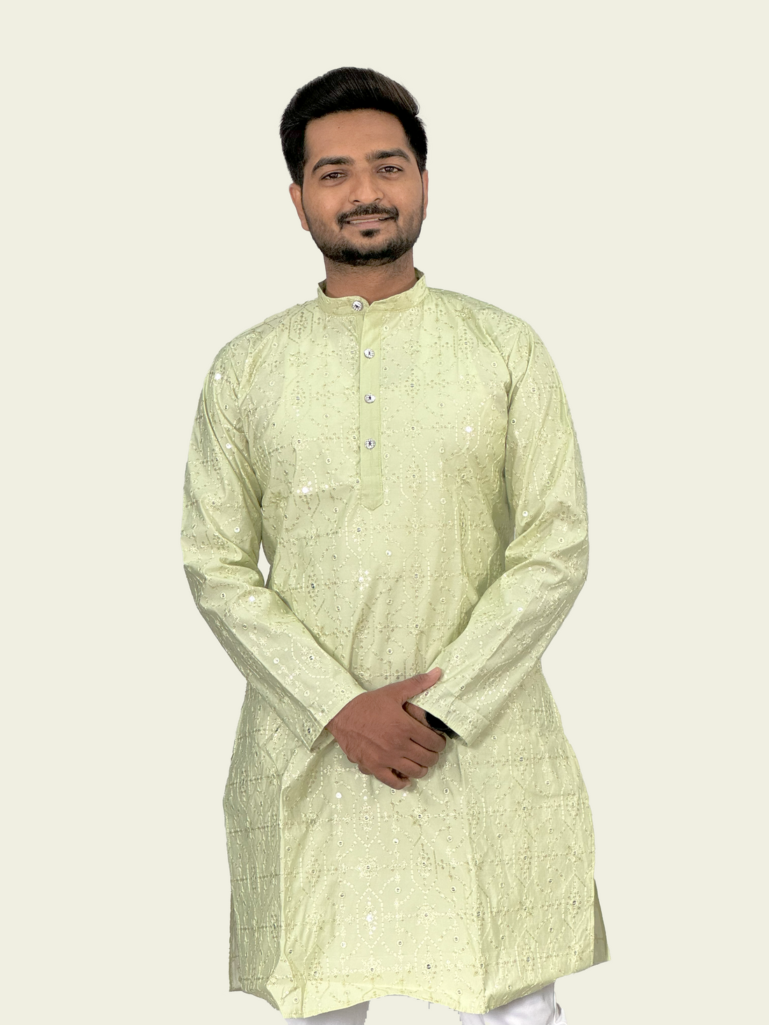 Embroidered Sequinned Rayon Kurta