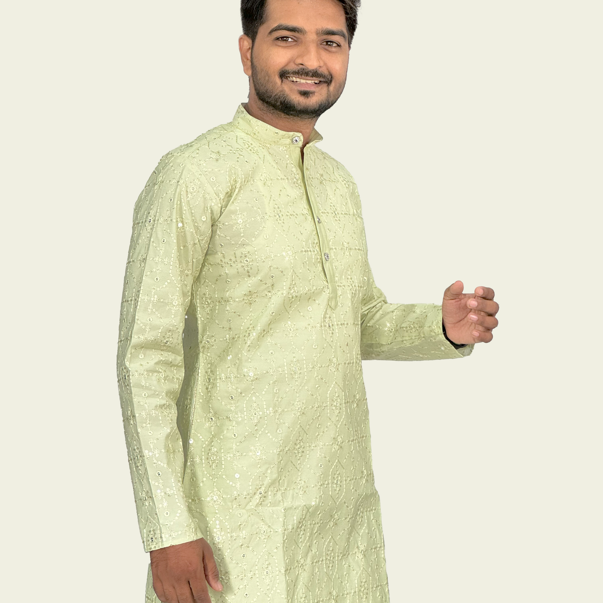 Embroidered Sequinned Rayon Kurta