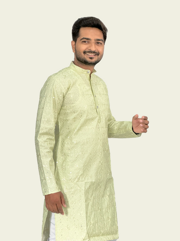 Embroidered Sequinned Rayon Kurta