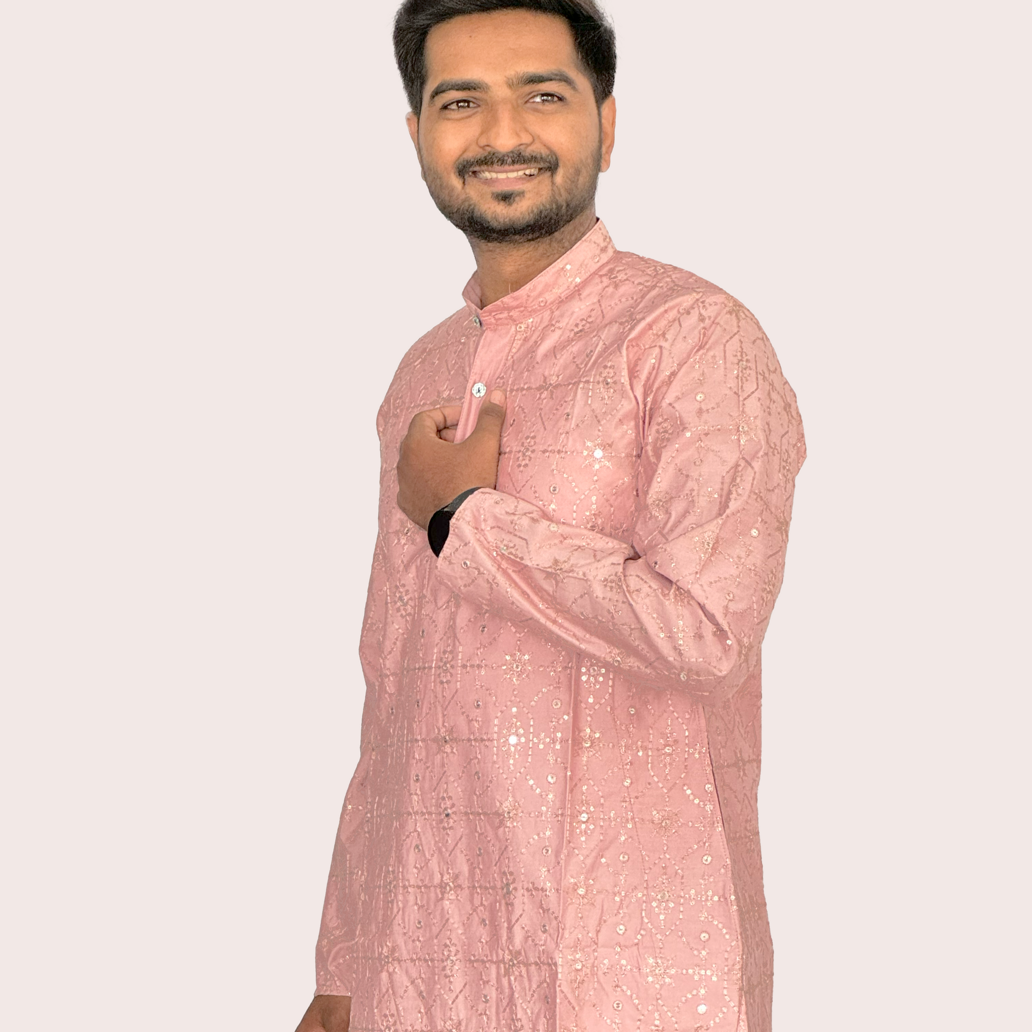 Embroidered Sequinned Rayon Kurta