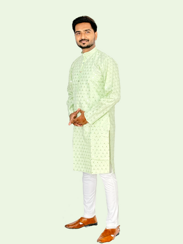 Floral Embroidered Sequence Cotton Kurta