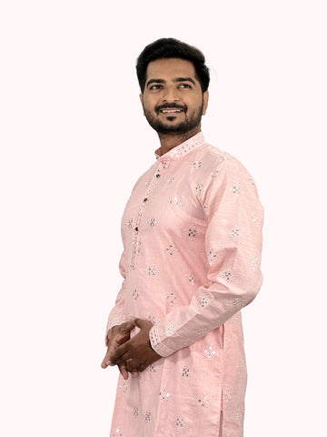 Embroidered Cotton Butty Sequence Kurta