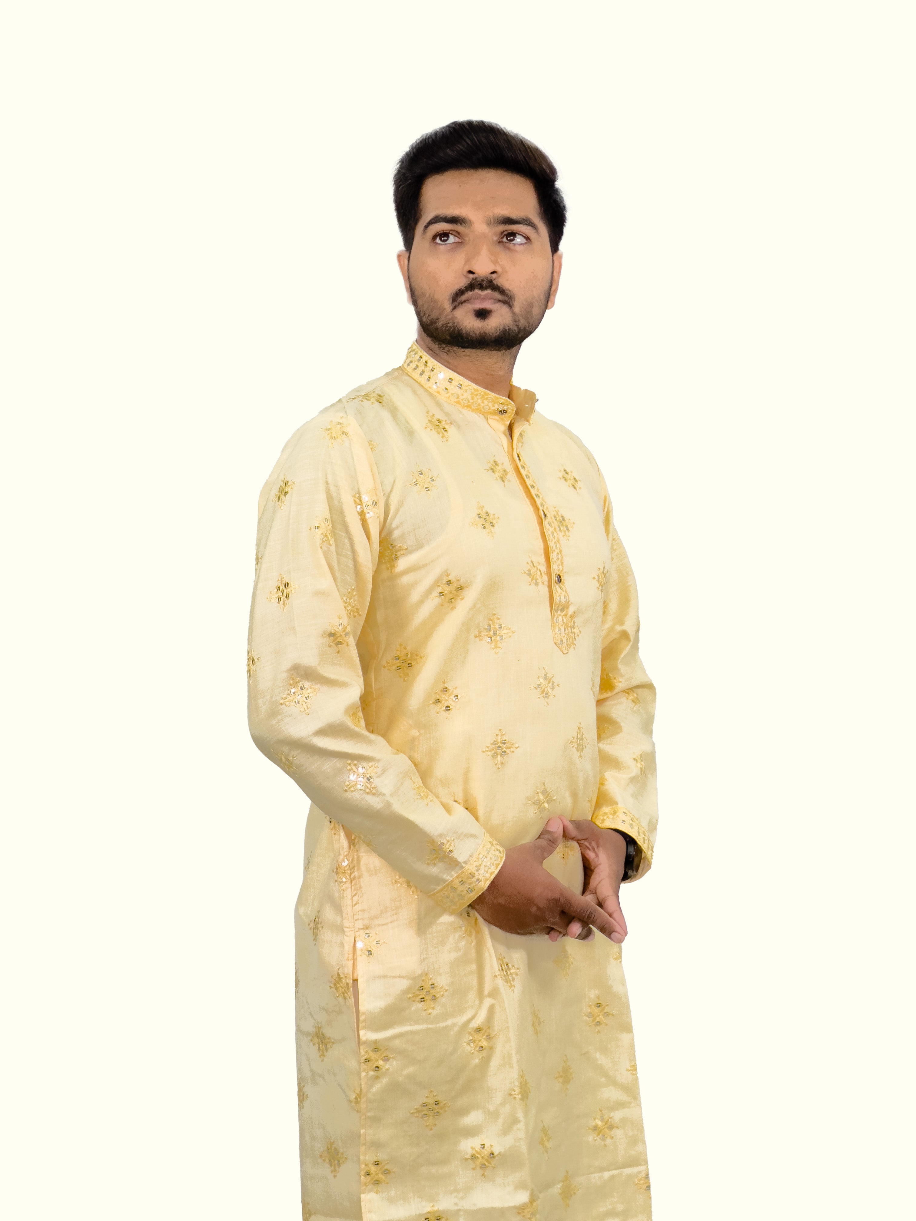 Embroidered Cotton Butty Sequence Kurta