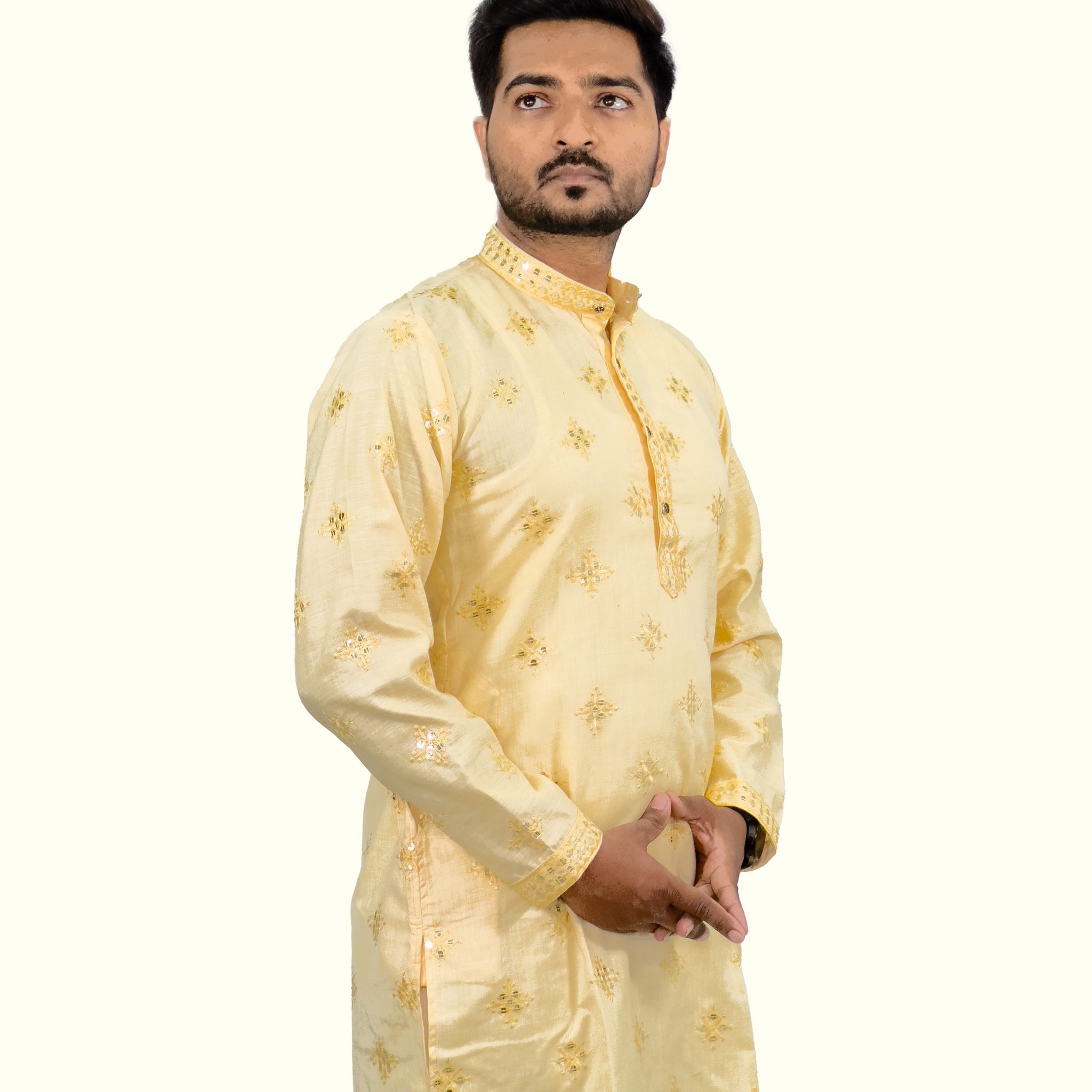 Embroidered Cotton Butty Sequence Kurta