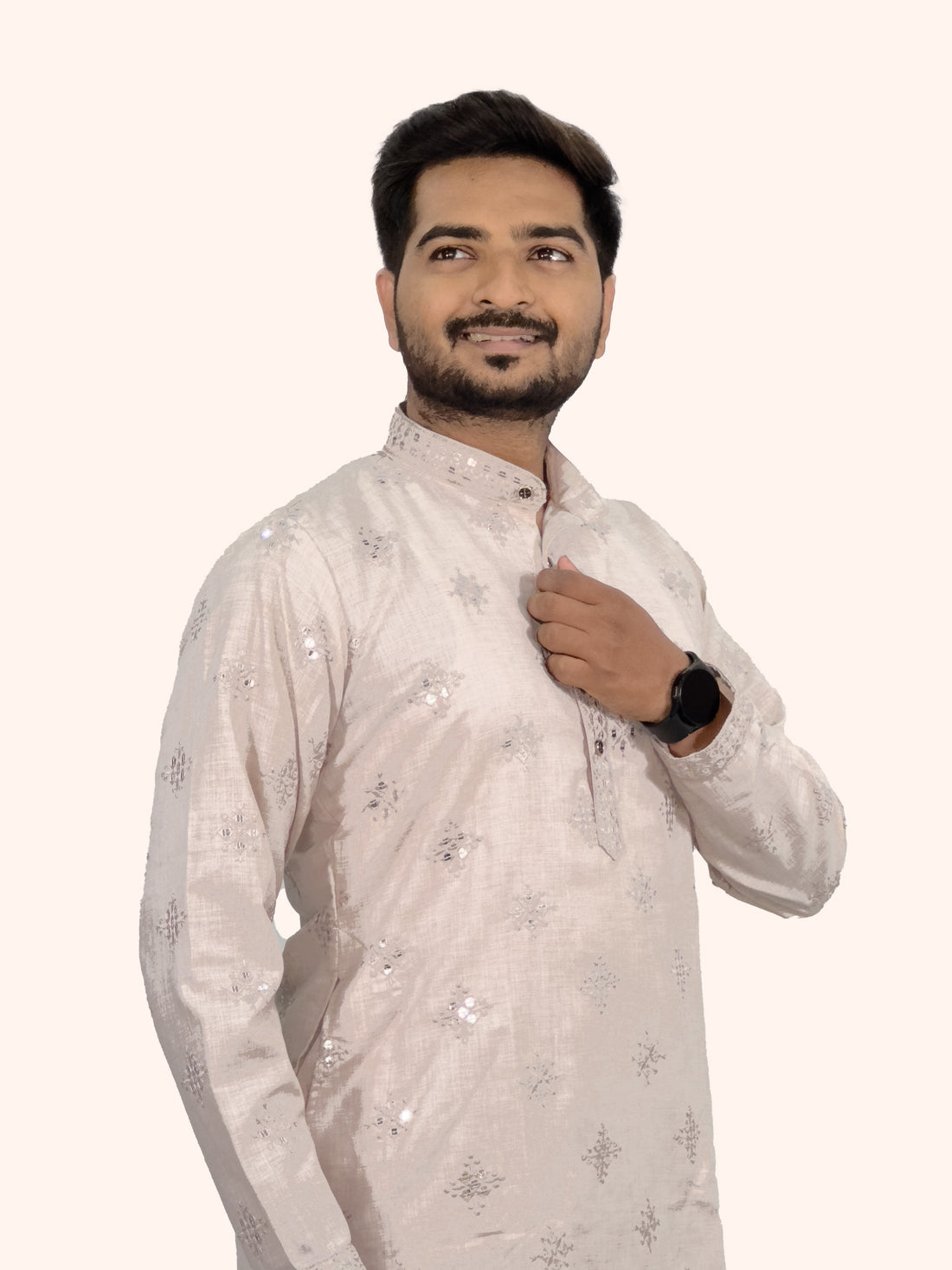 Embroidered Cotton Butty Sequence Kurta