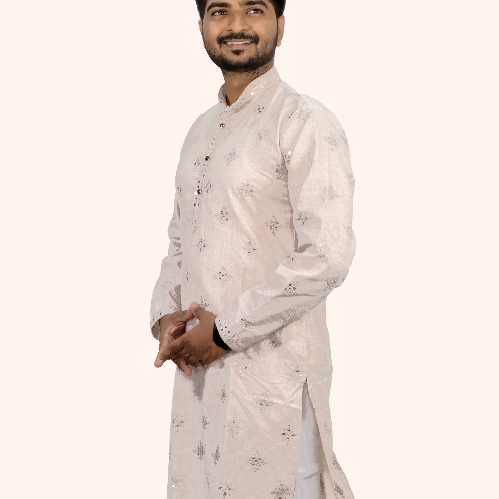 Embroidered Cotton Butty Sequence Kurta