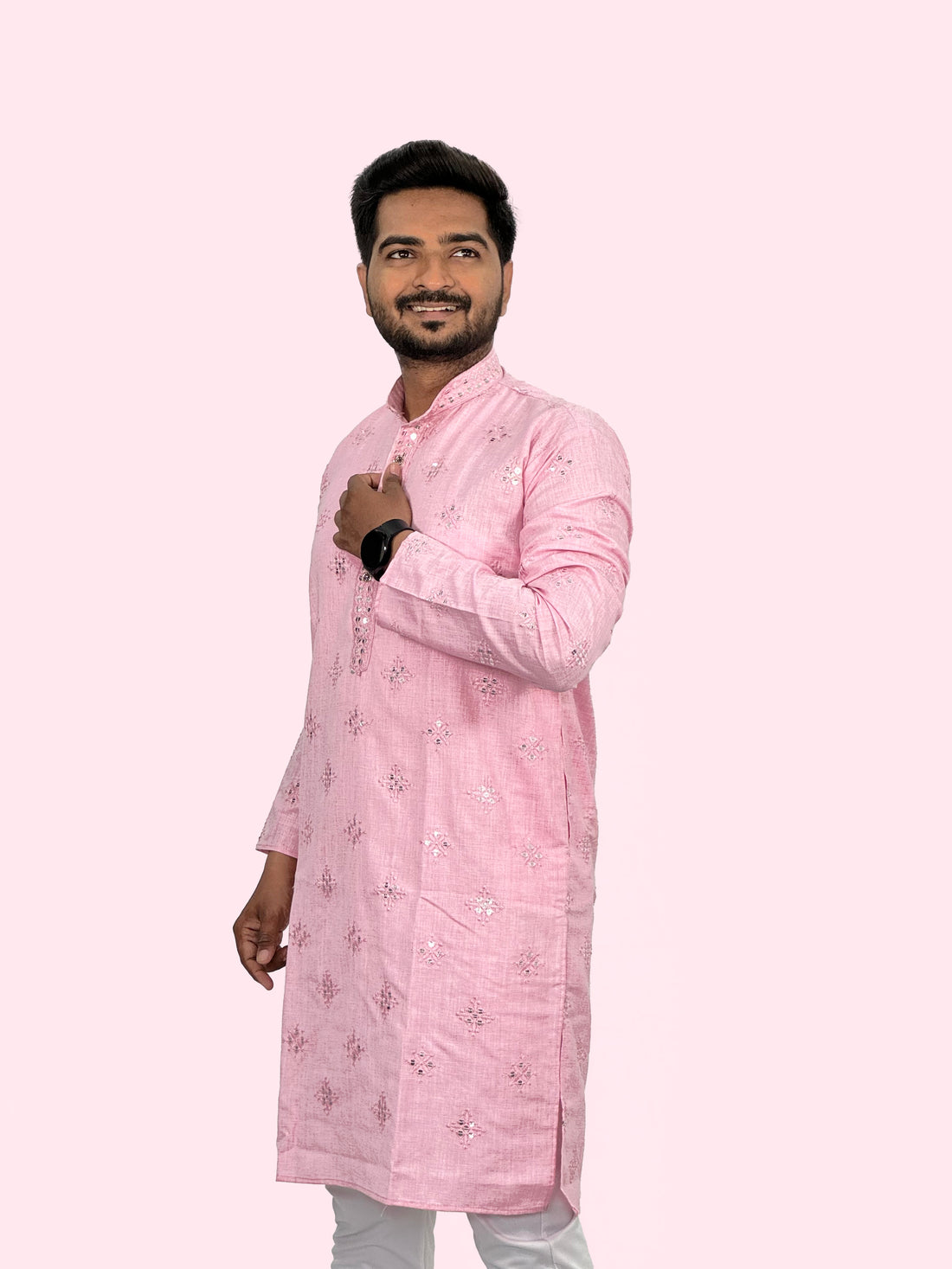 Embroidered Cotton Butty Sequence Kurta