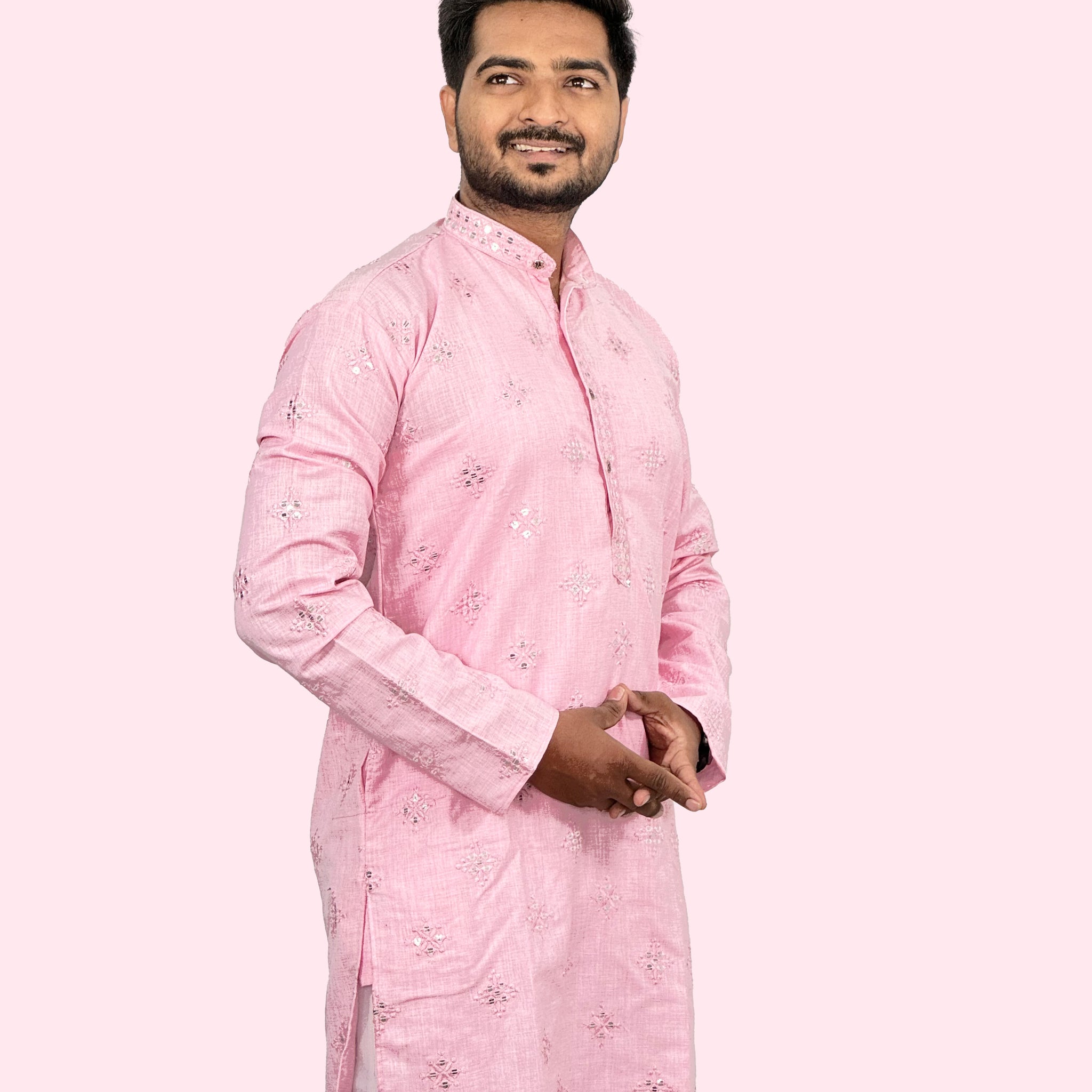 Embroidered Cotton Butty Sequence Kurta