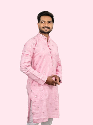 Embroidered Cotton Butty Sequence Kurta