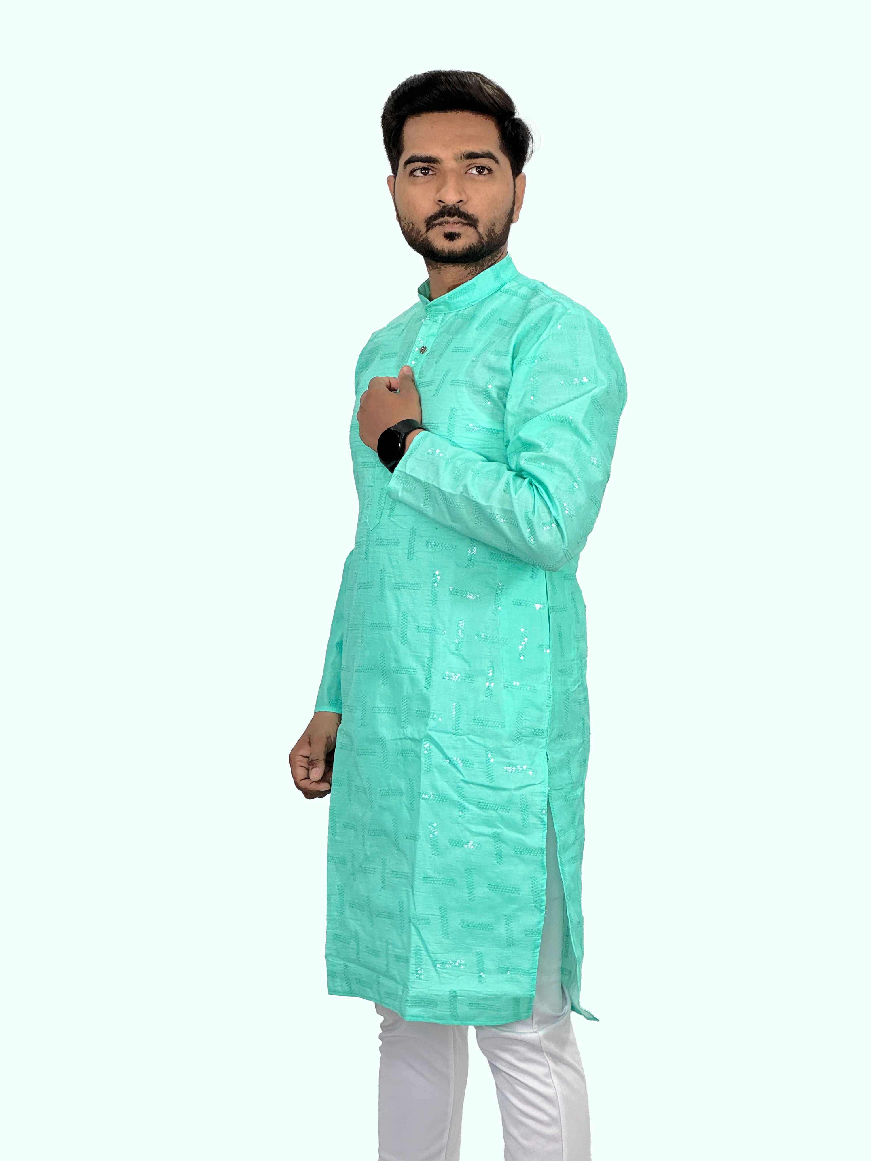 Embroidered Cotton Kurta