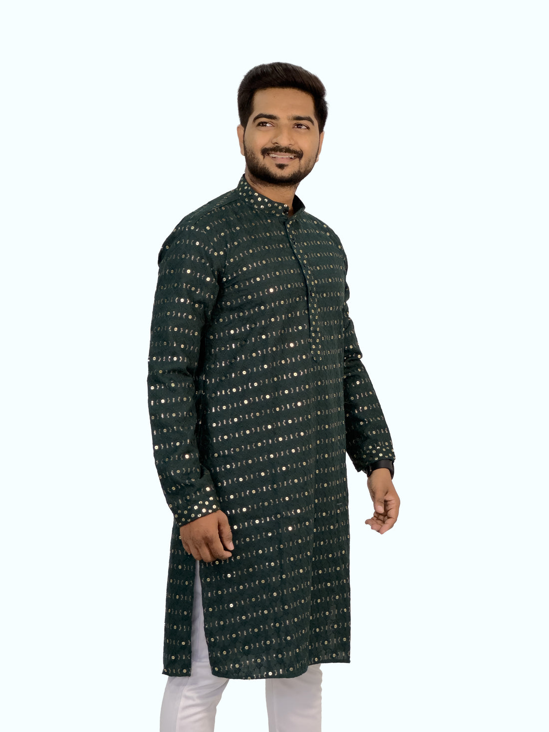 Embroidered Royal Linen Kurta