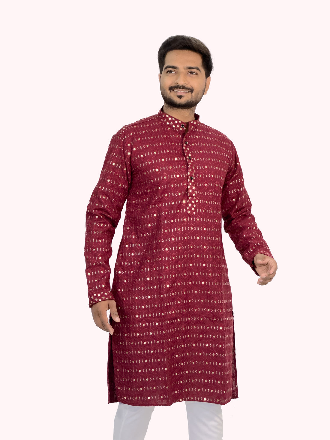 Embroidered Royal Linen Kurta