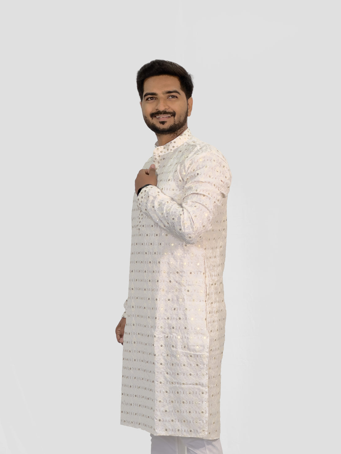 Embroidered Royal Linen Kurta