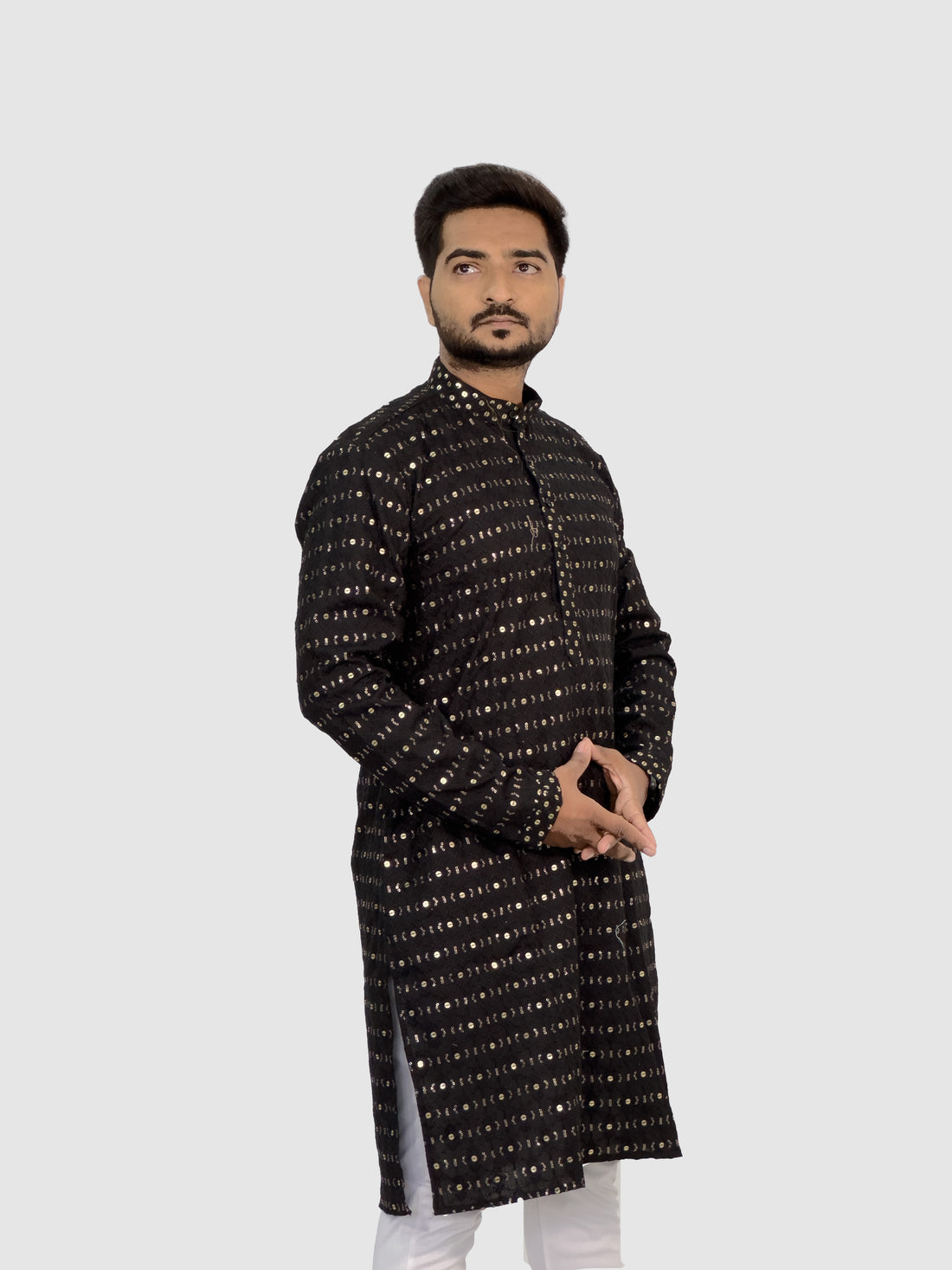 Embroidered Royal Linen Kurta