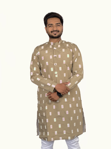 Elegant Embroidered Roman Silk Kurta