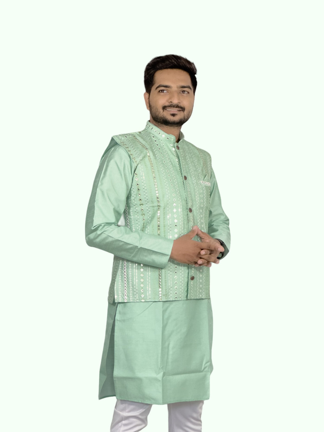 Embroidered Mirror Work Designer Kurta