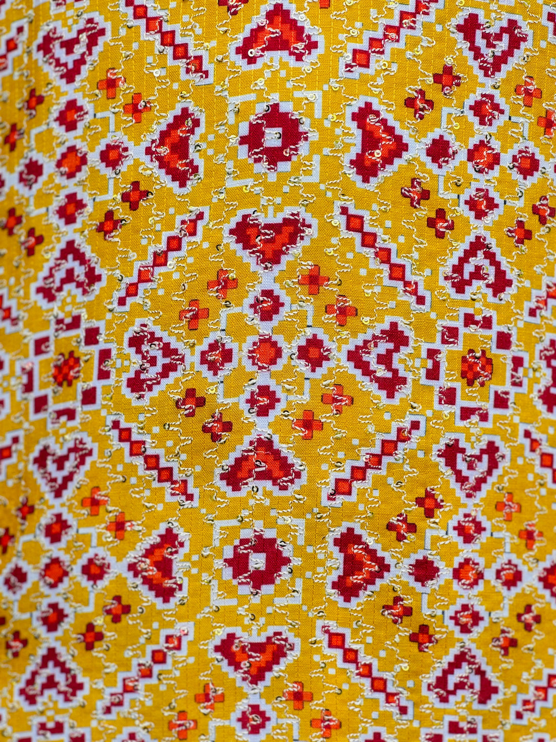 Cotton Kurta with Digital Print in Gold Colour.