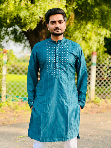 Neck Embroidered Rayon Kurta